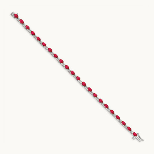 Diamond and Ruby Bracelet — 14K White Gold