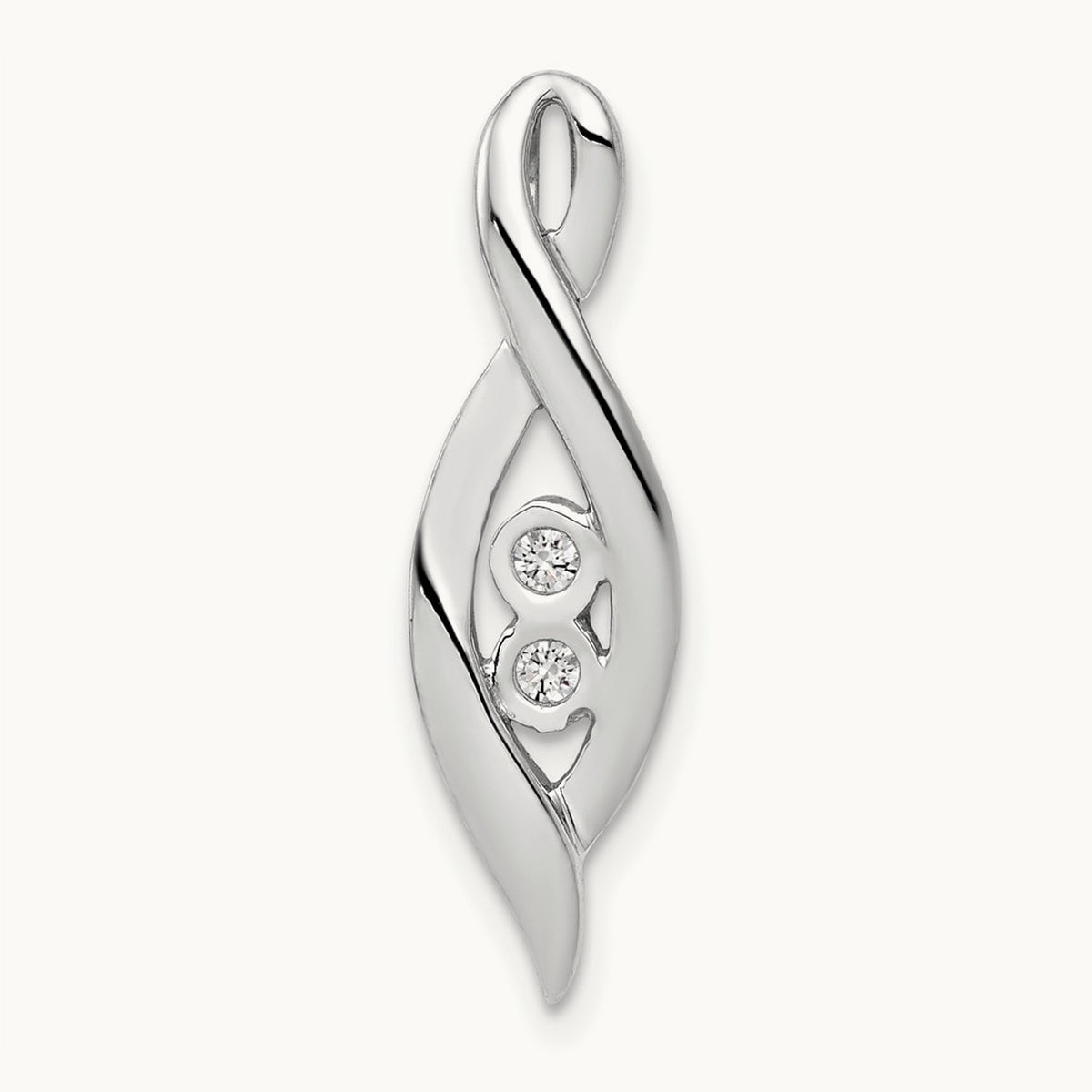 1/20ct. Diamond Slide Pendant, 14K White Gold
