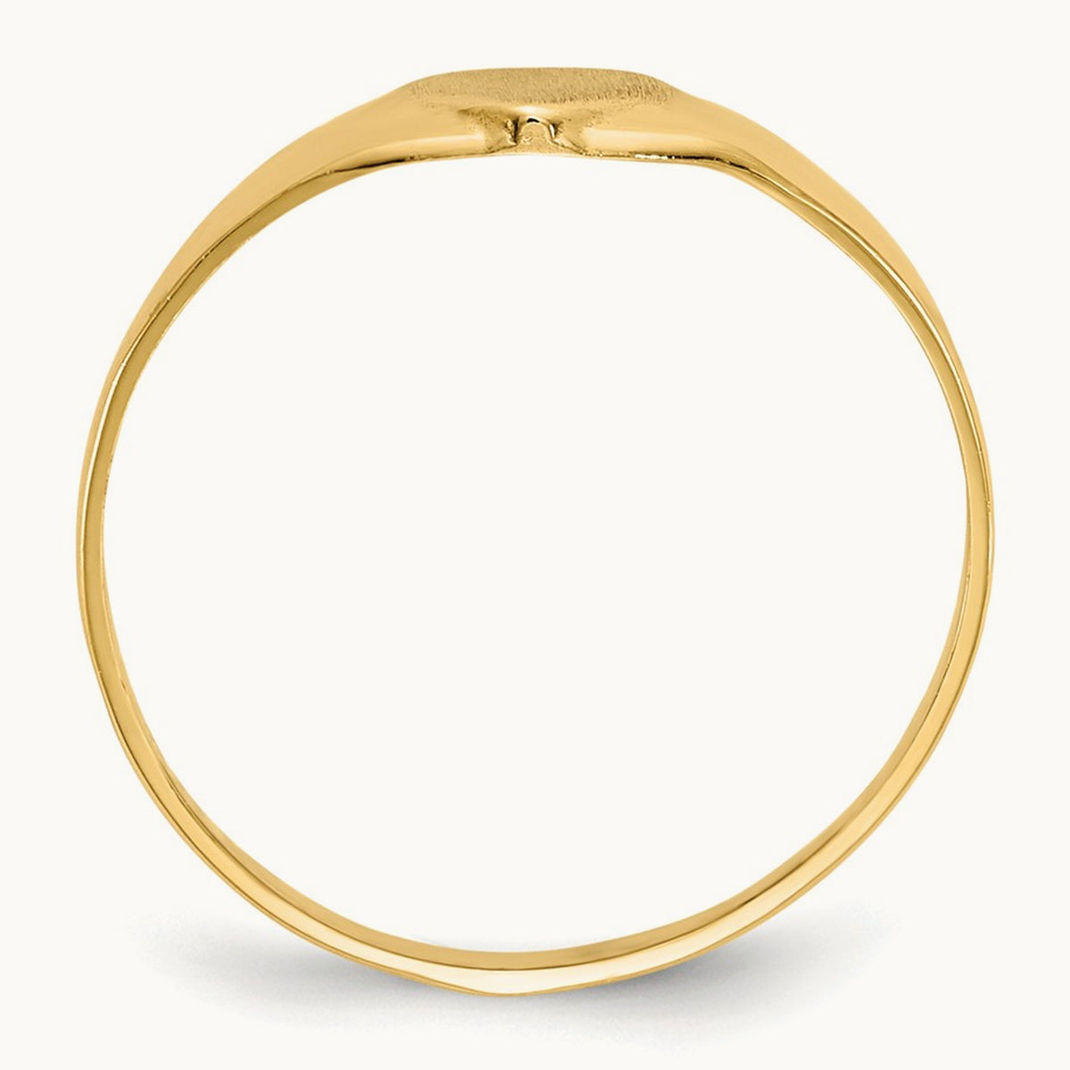 Satin Baby Heart Signet Ring, 14K