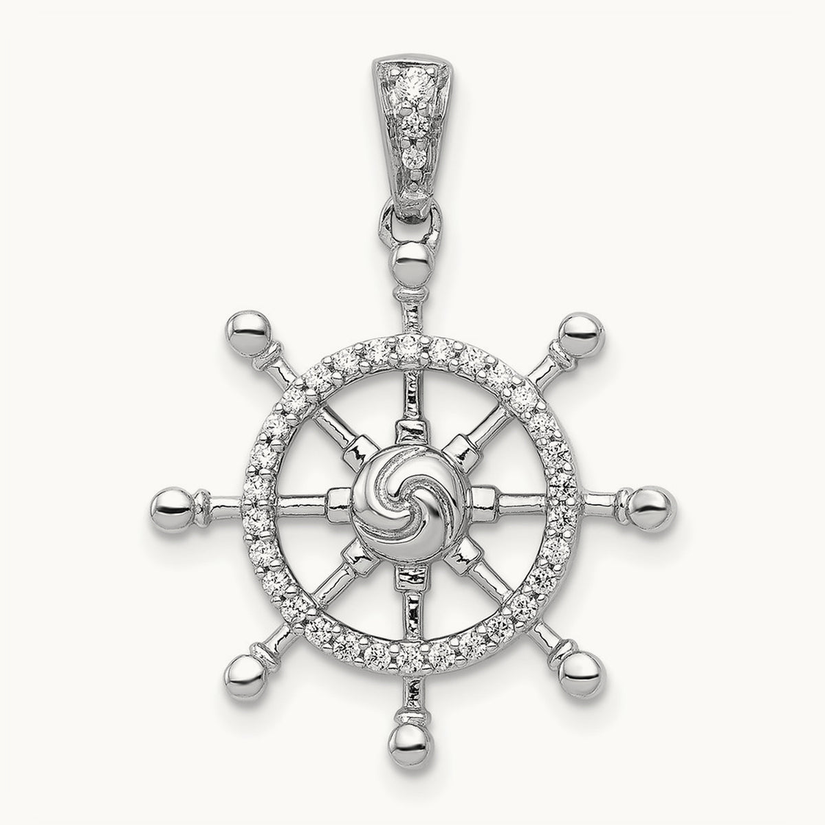 1/6ct. Diamond Ship Wheel Pendant — photo set
