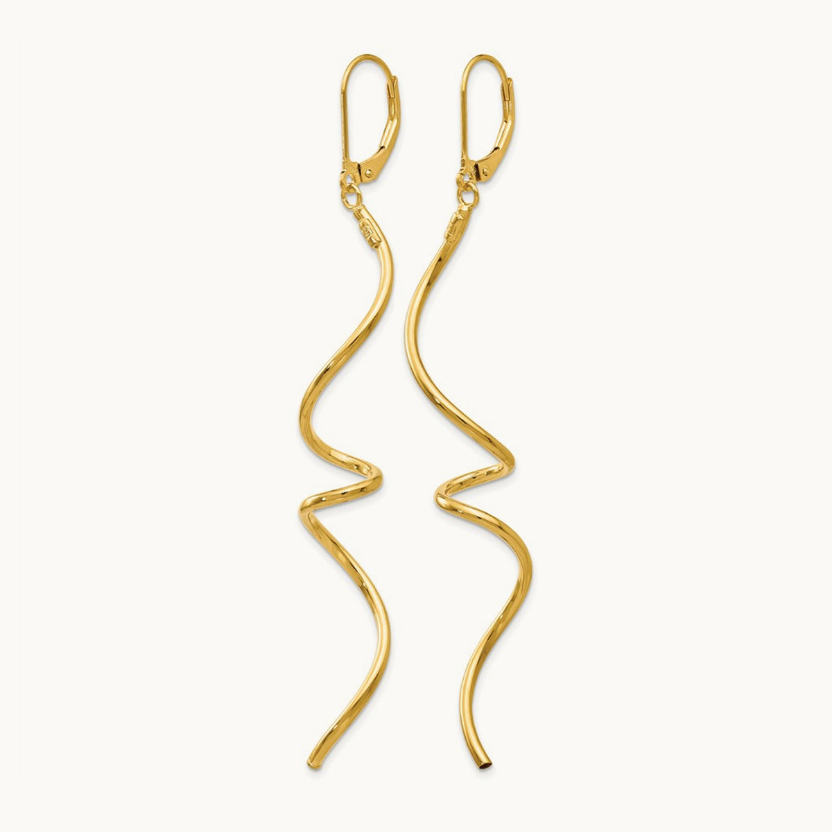 Polished Twisted Leverback Earrings, 14K — Leslie's