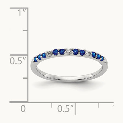 Diamond and Sapphire Band, 14K White Gold