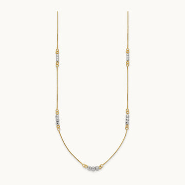 Mirror Beaded Necklace, 14K Two-tone