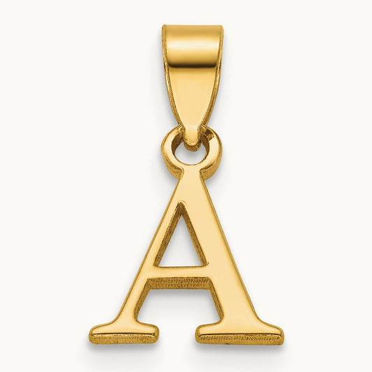 Polished Block Initial Pendant
