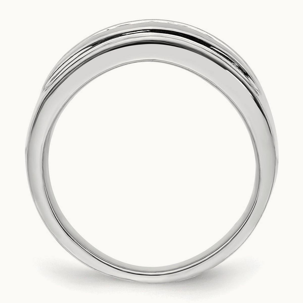 Diamond Men's 5-stone Ring — 14K White Gold