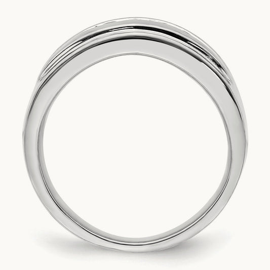 Diamond Men's 5-stone Ring — 14K White Gold