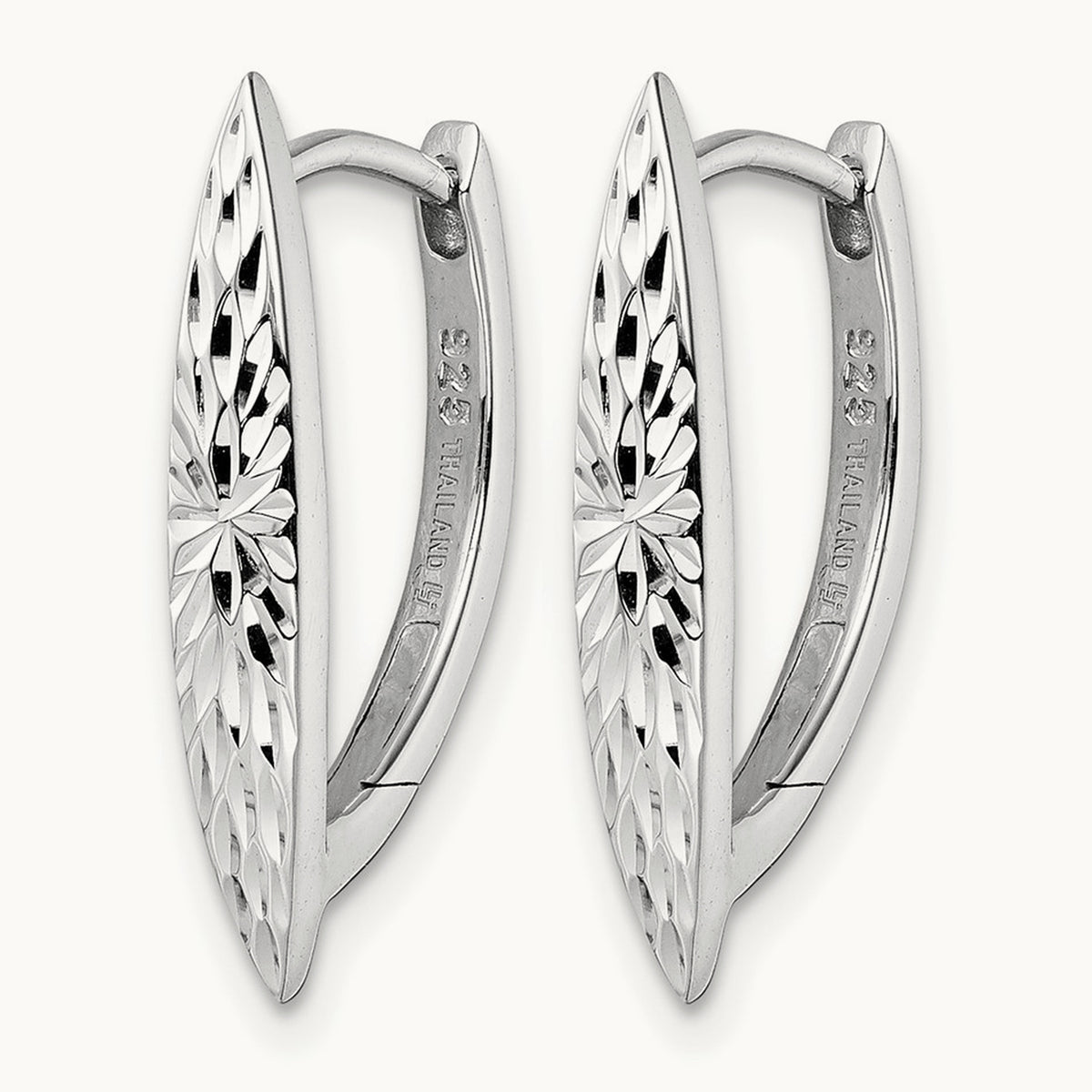Rhod-plated D/C Hoop Earrings, Sterling Silver — Leslie's