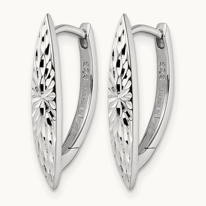 Rhod-plated D/C Hoop Earrings, Sterling Silver — Leslie's