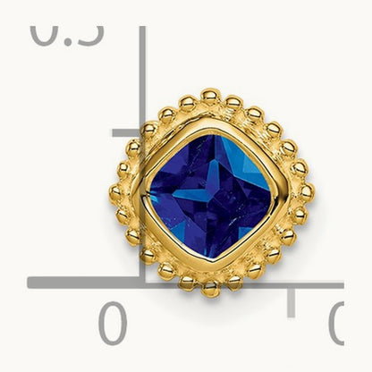 Cushion Sapphire Chain Slide, 14K