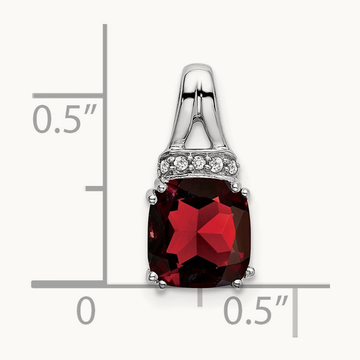 Cushion Garnet and Diamond Pendant — photo set