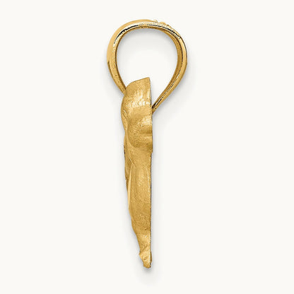Diamond-cut Dachshund Pendant, 14K
