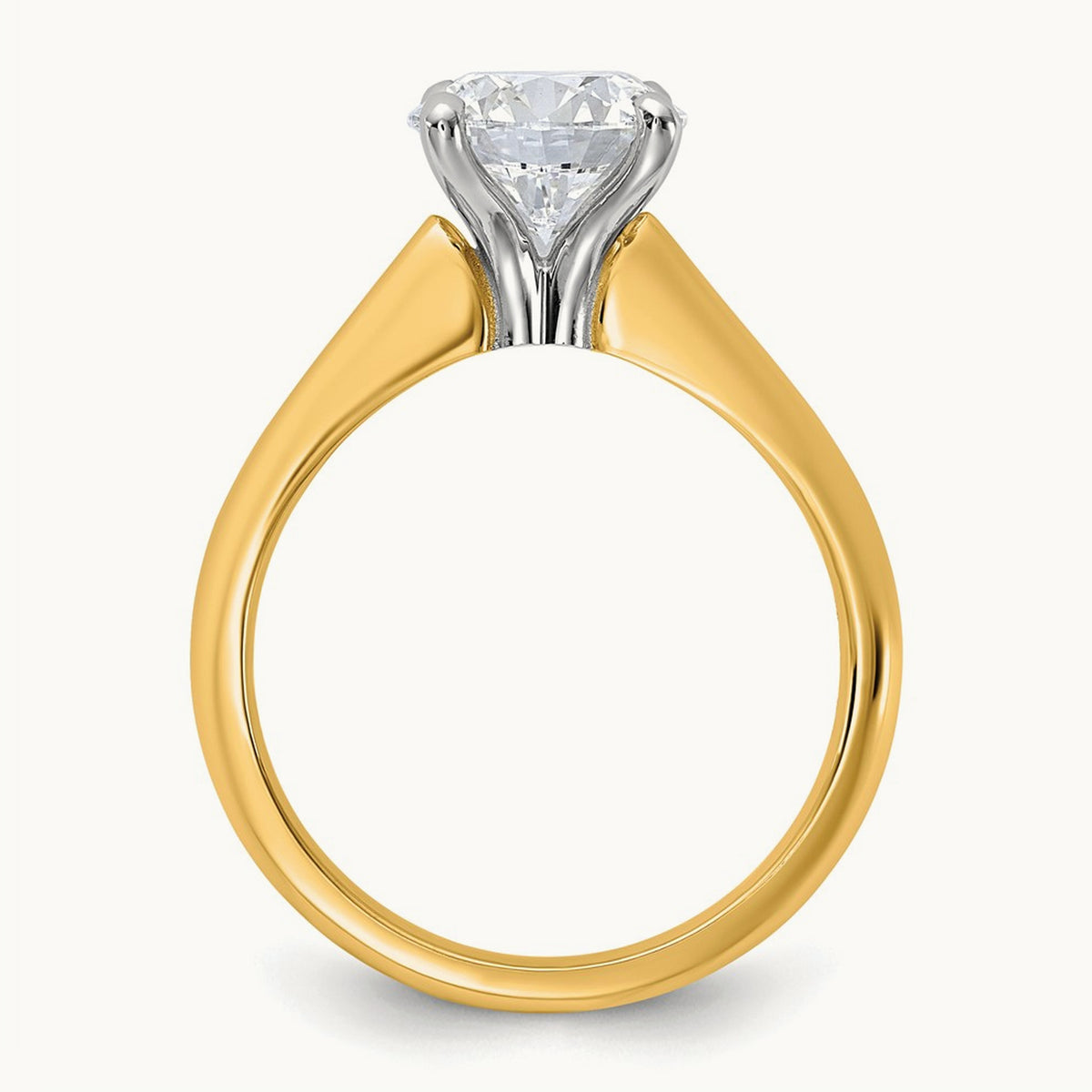 Round 8X Ring, 2.00 ct tw Lab-Grown Diamond — 14K Two-Tone