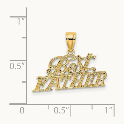 BEST FATHER Charm, 14K