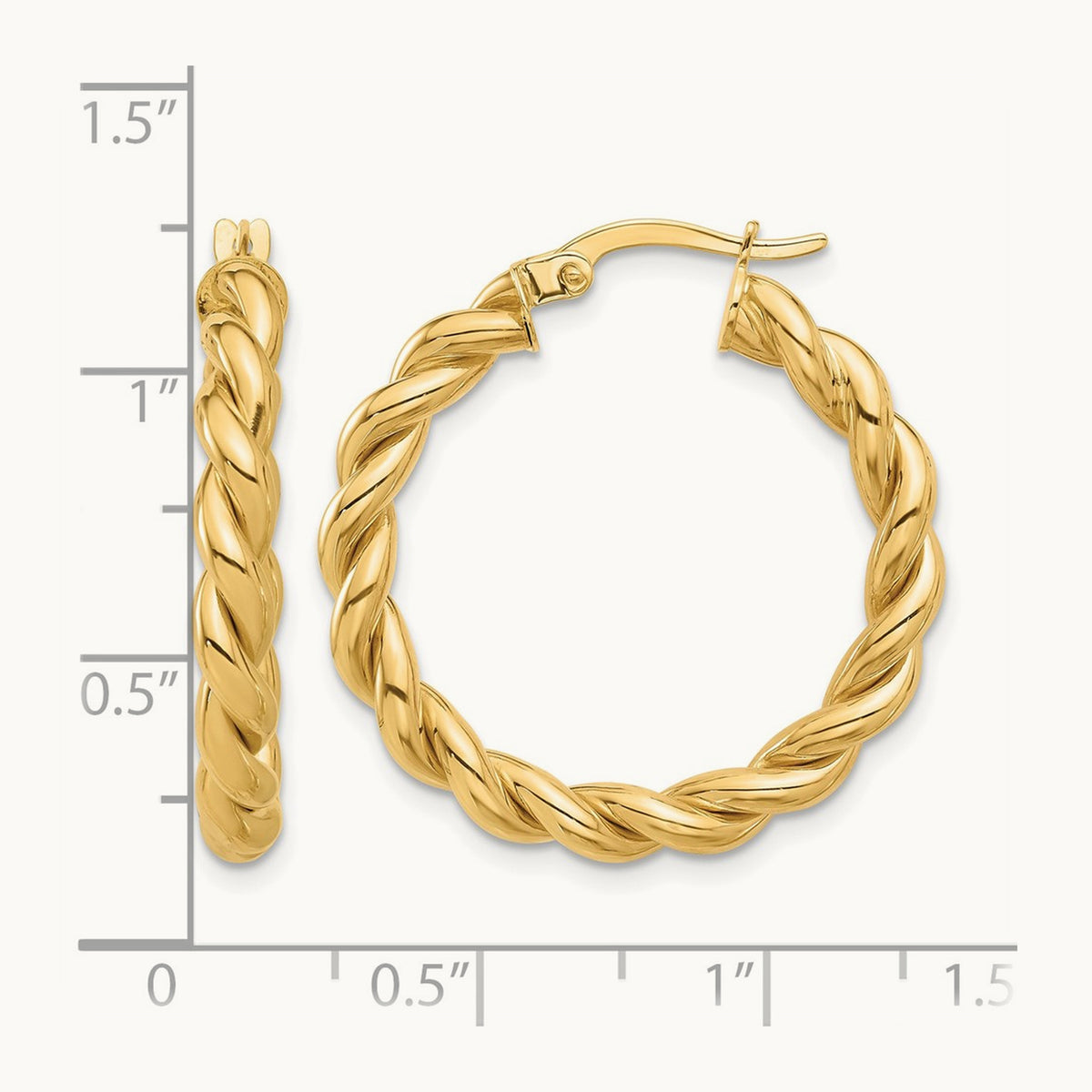 Polished Twisted Hoop Earrings — photo set