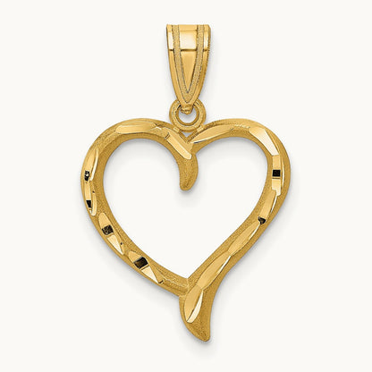 Polished Heart Pendant, 14K