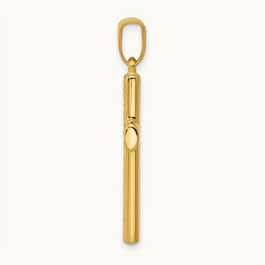 Reversible Textured/Polished Cross Pendant, 14K