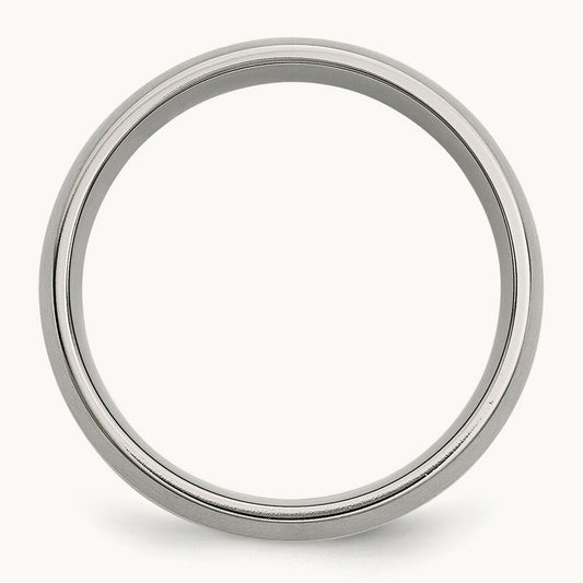 Brushed Band, 8mm, Stainless Steel with 14K Yellow Inlay