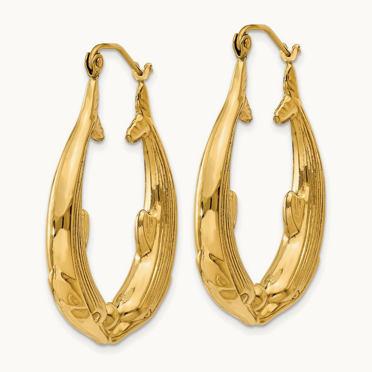 Polished Dolphin Hoop Earrings — 25.25mm