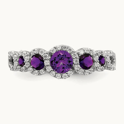 Amethyst and Diamond Ring, 14K White Gold