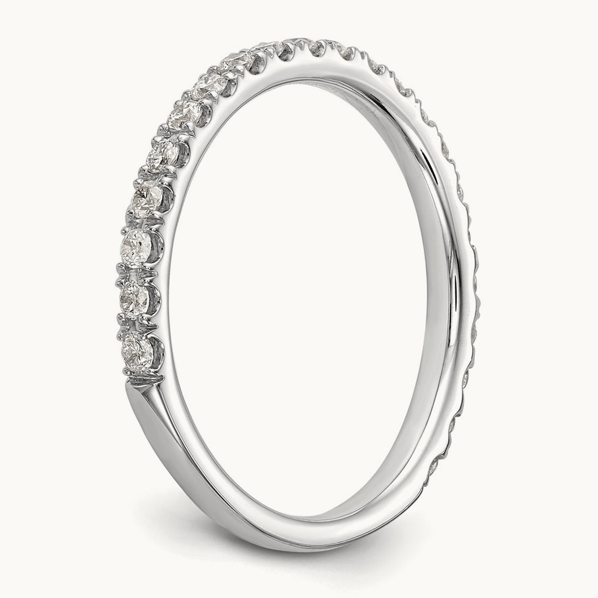 Wedding Band, 0.25 ct tw Lab-Grown Diamond — 14K White Gold