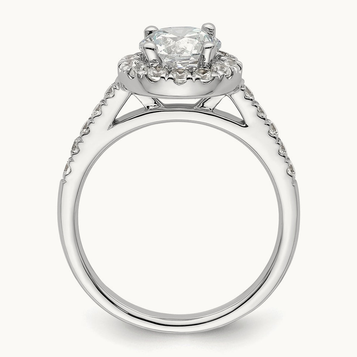 Round Semi-Mount Halo Engagement Ring, 0.15-0.50 ct tw — 5/8 ct, 14K White Gold