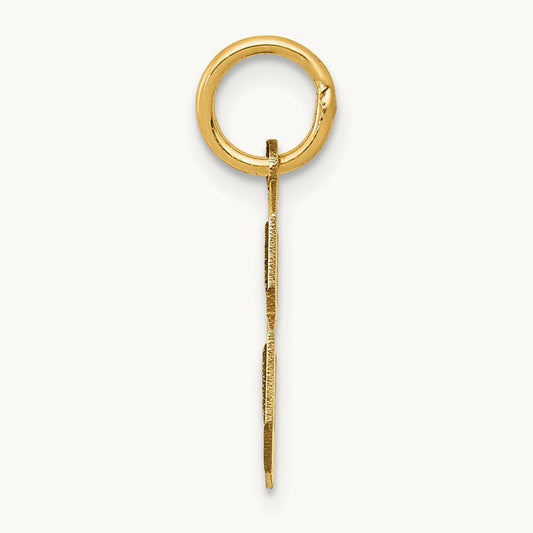 Small Satin Number 8 Charm — 14K Yellow Gold