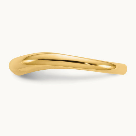 Polished Stackable Wave Ring, 14K