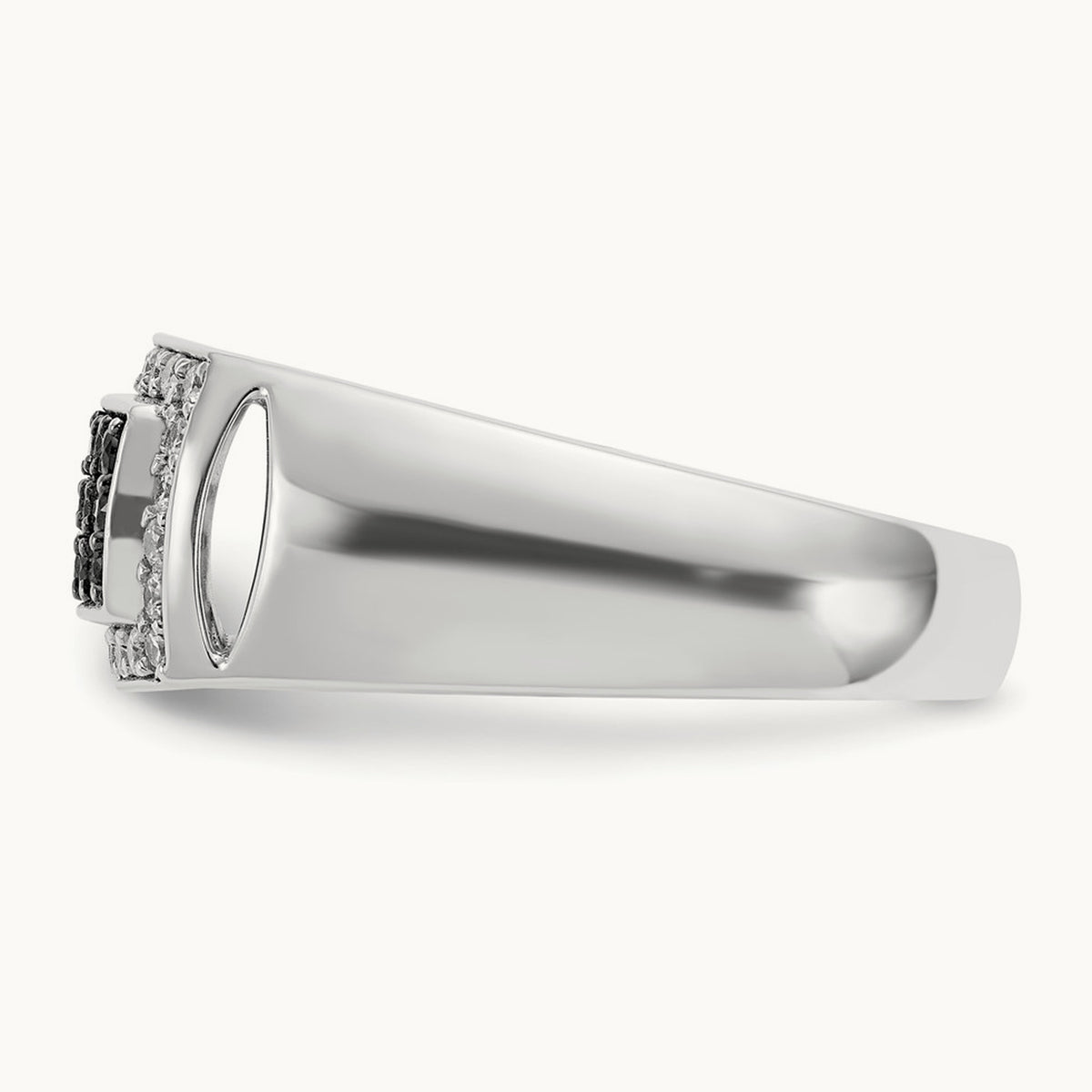 Black Rectangle Cluster Ring, 0.75 ct tw Lab-Grown Diamond