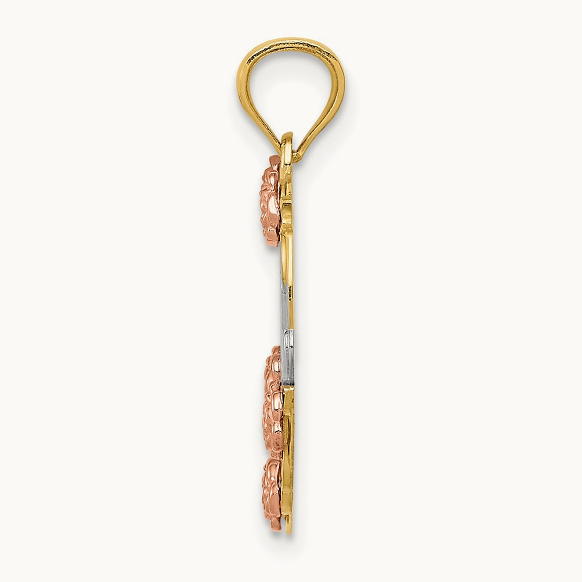 w/White Rhodium MOM Heart Pendant, 14K Two-tone