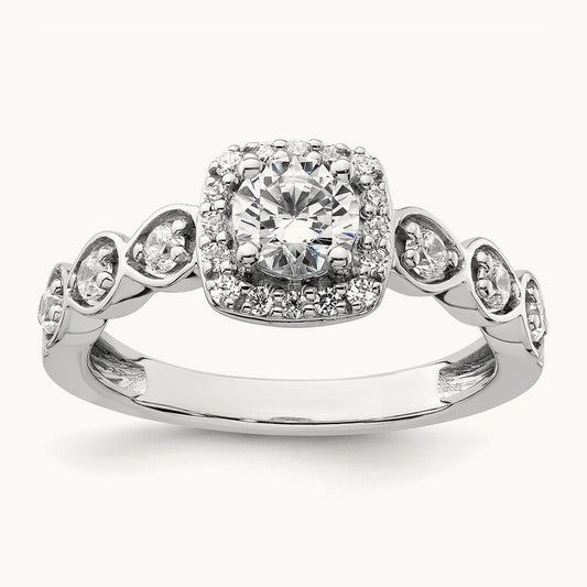 Halo Engagement Ring, 1.00 ct tw Lab-Grown Diamond