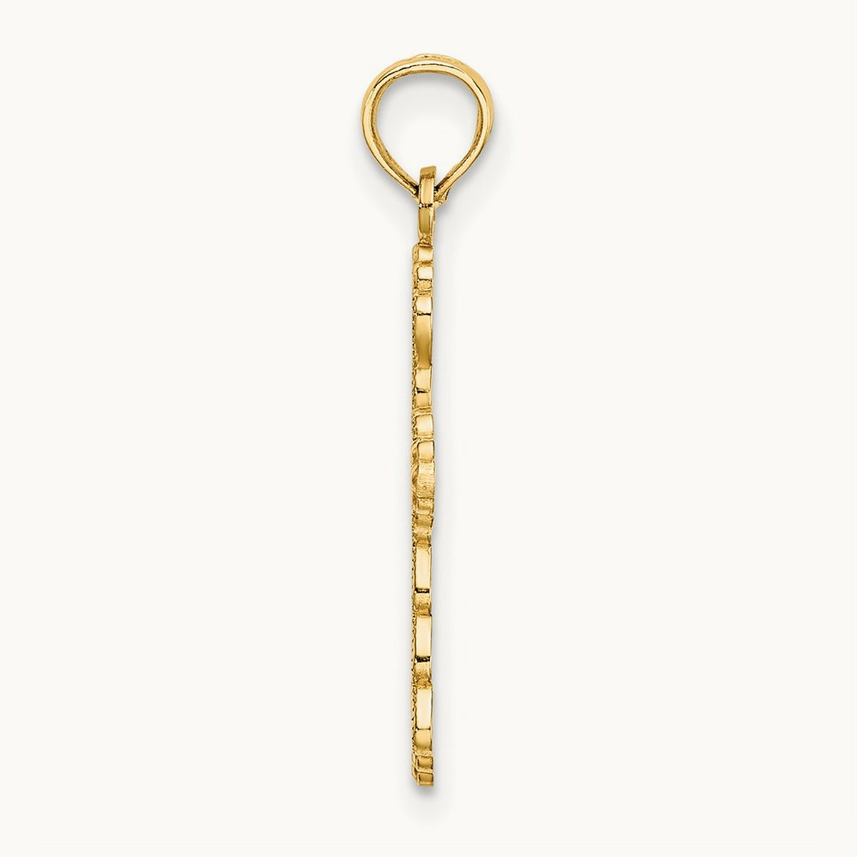 Scalloped Cross Charm, 14K