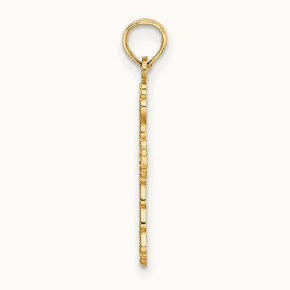 Scalloped Cross Charm, 14K