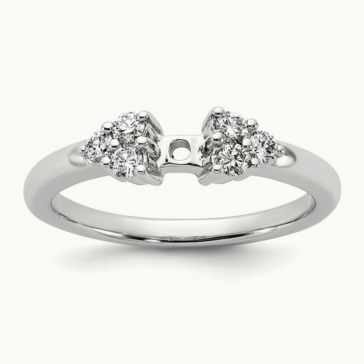 Semi-Mount Peg Set Engagement Ring, 0.25 ct tw Lab-Grown Diamond