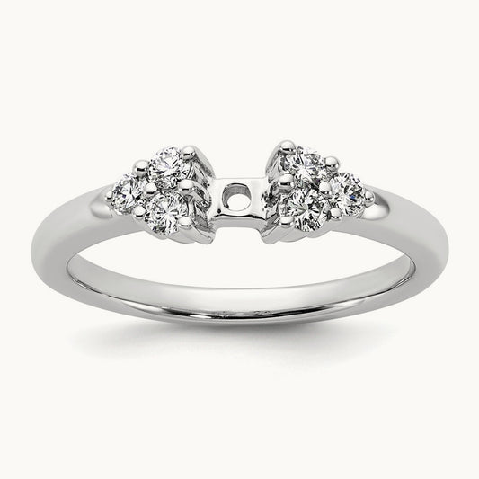 Semi-Mount Peg Set Engagement Ring, 0.25 ct tw Lab-Grown Diamond