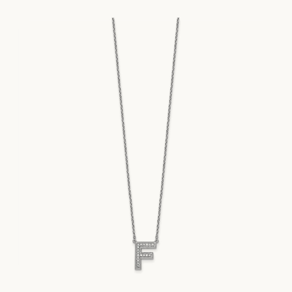 Initial F Necklace, 0.15 ct tw Lab-Grown Diamond