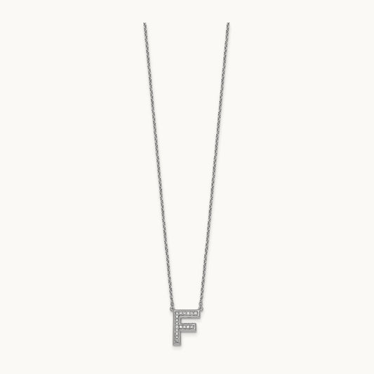 Initial F Necklace, 0.15 ct tw Lab-Grown Diamond