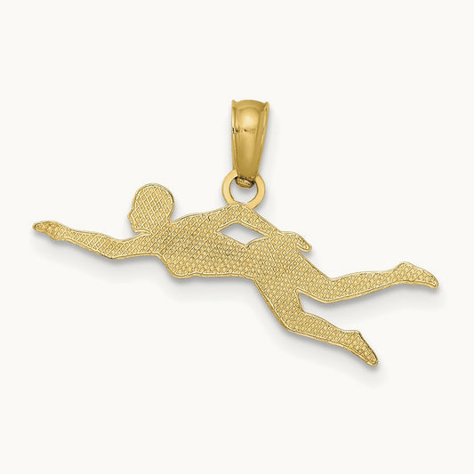 Female Swimmer Charm, 14K