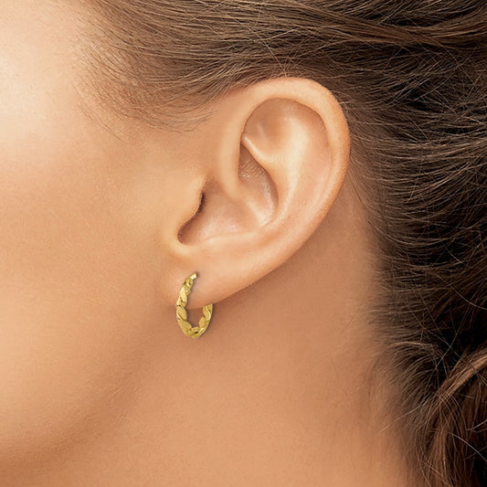 Polished Twisted Round Hoop Earrings — Leslie's — photo set