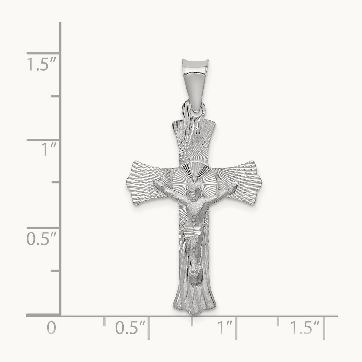 Crucifix Pendant, 14K White Gold