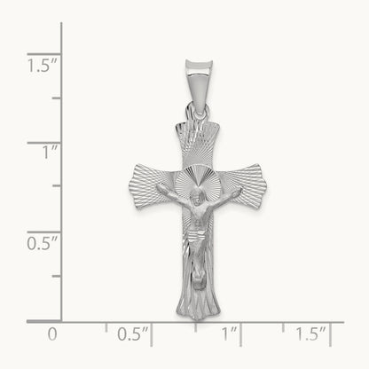 Crucifix Pendant, 14K White Gold