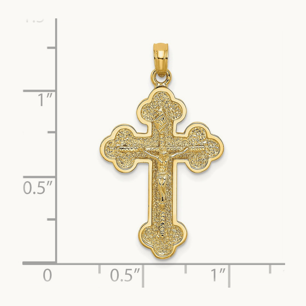Crucifix W/ Budded Tips Charm — 32.9mm