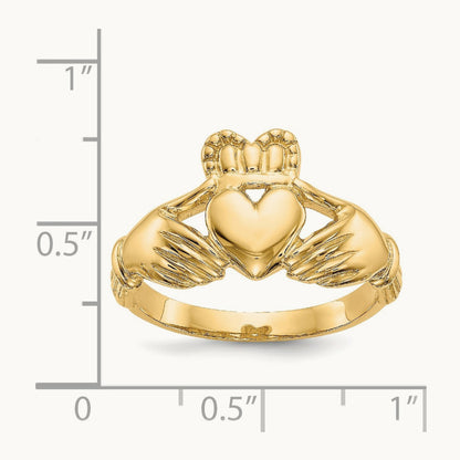 Men's Claddagh Ring, 14K