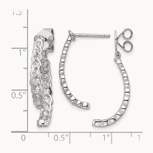 Front/Back Dangle Post Earrings, 1.50 ct tw Lab-Grown Diamond