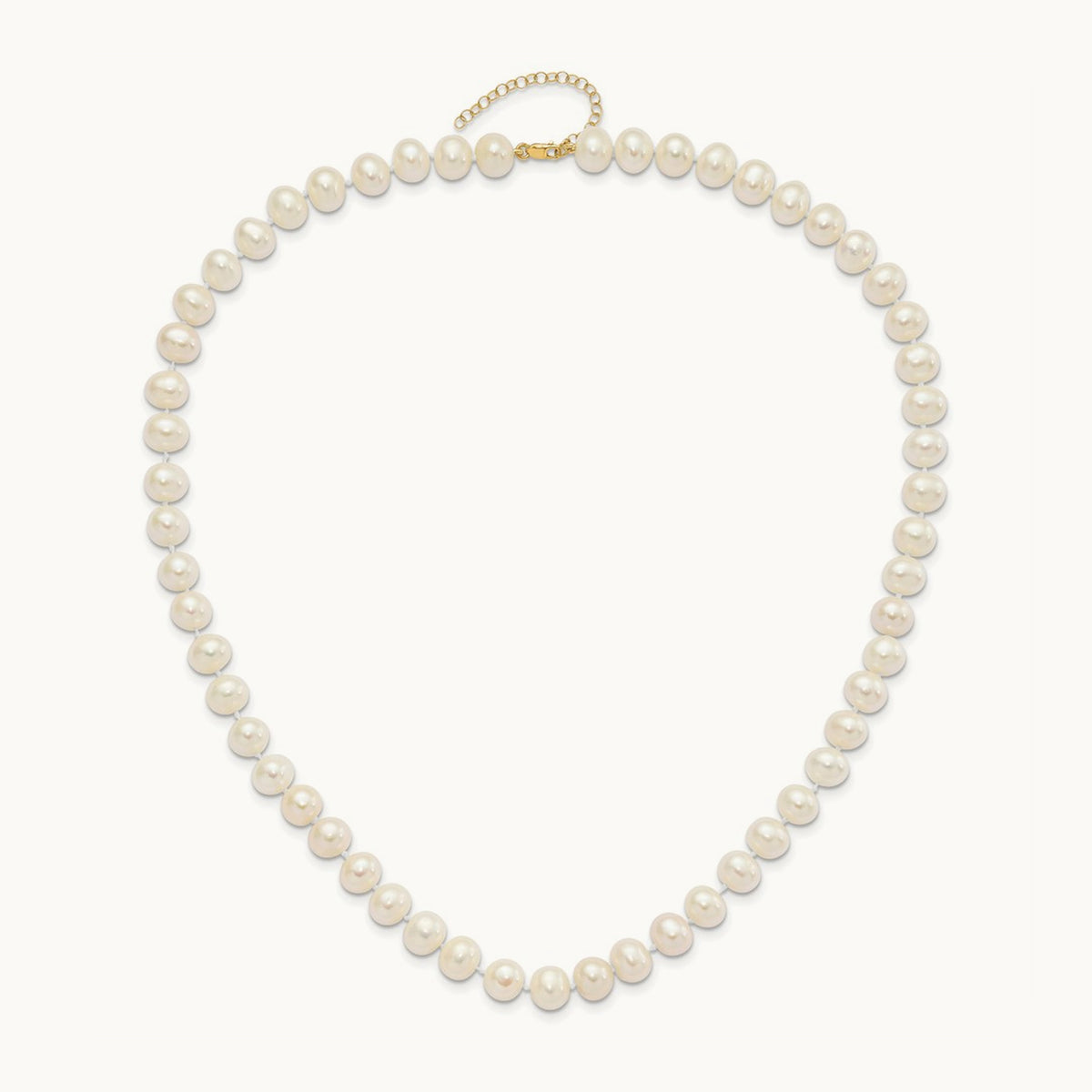 8- Near Rnd FWC Pearl Earring w/1in ext Bracelet w/2in Necklace Set, 9mm, 14K