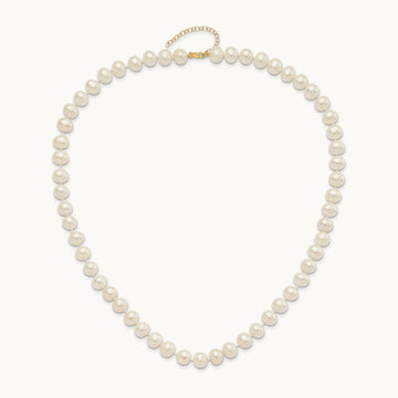 8- Near Rnd FWC Pearl Earring w/1in ext Bracelet w/2in Necklace Set, 9mm, 14K