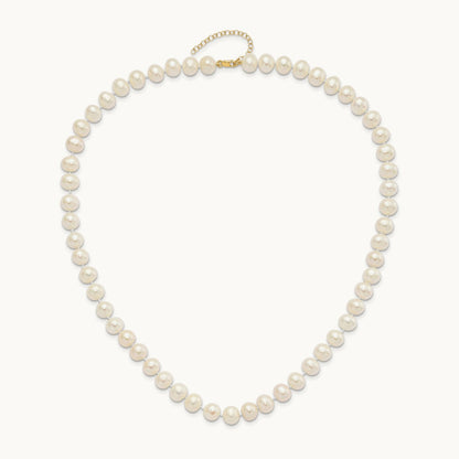8- Near Rnd FWC Pearl Earring w/1in ext Bracelet w/2in Necklace Set, 9mm, 14K