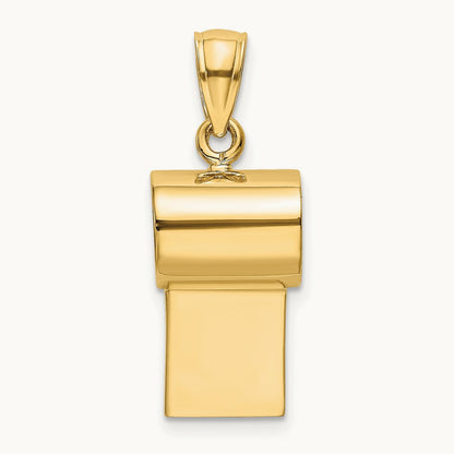 3-D Whistle Charm, 14K