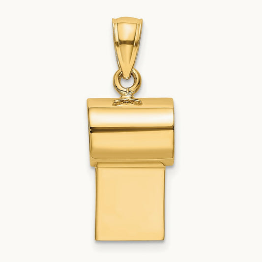 3-D Whistle Charm, 14K