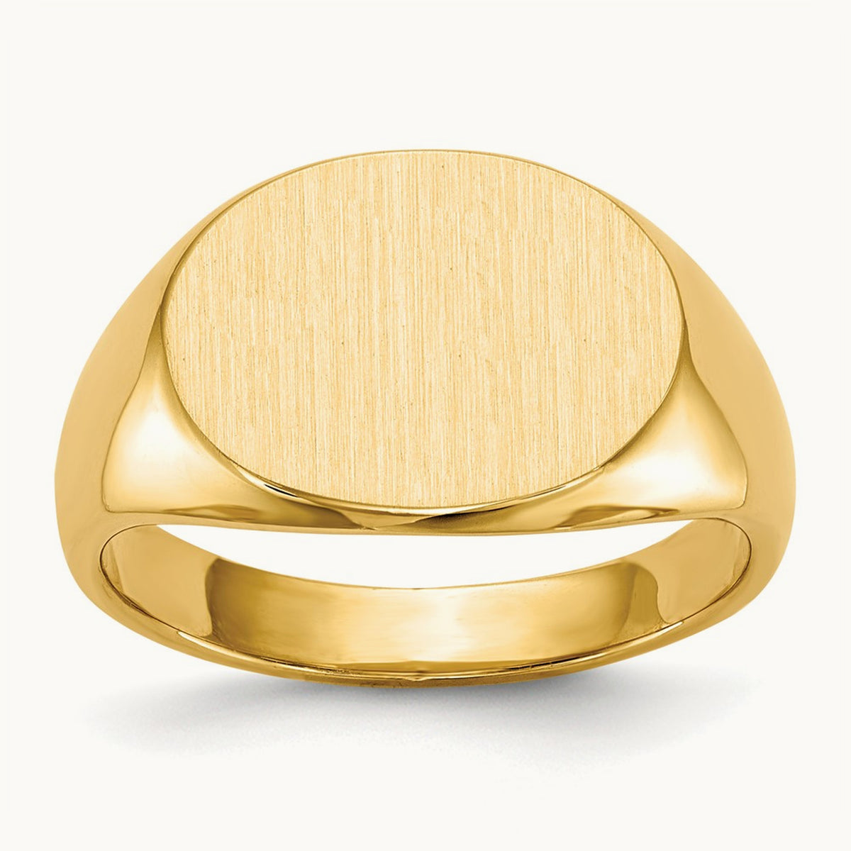 16.0x12. Closed Back Mens Signet Ring, 0mm, 14K