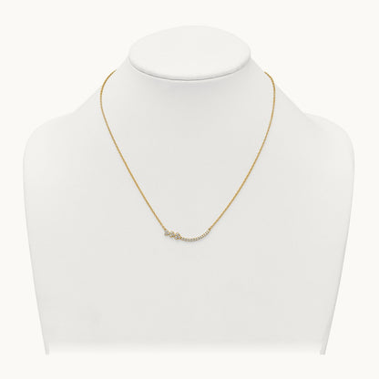 Fashion Hearts Bar Necklace, 0.25 ct tw Lab-Grown Diamond — 14K Yellow Gold